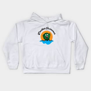 Excited swimmer, watermelon jump Kids Hoodie